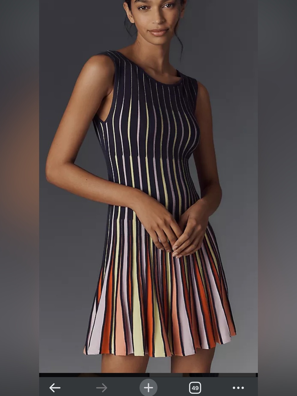 Maeve Navy Fit-and-Flare Dress with Multicolor Stripes